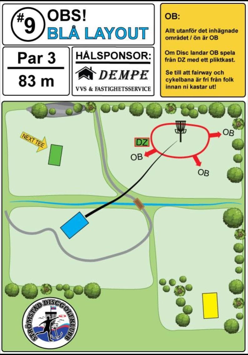 Hål 9 — Blå – Strömstad Discgolfklubb
