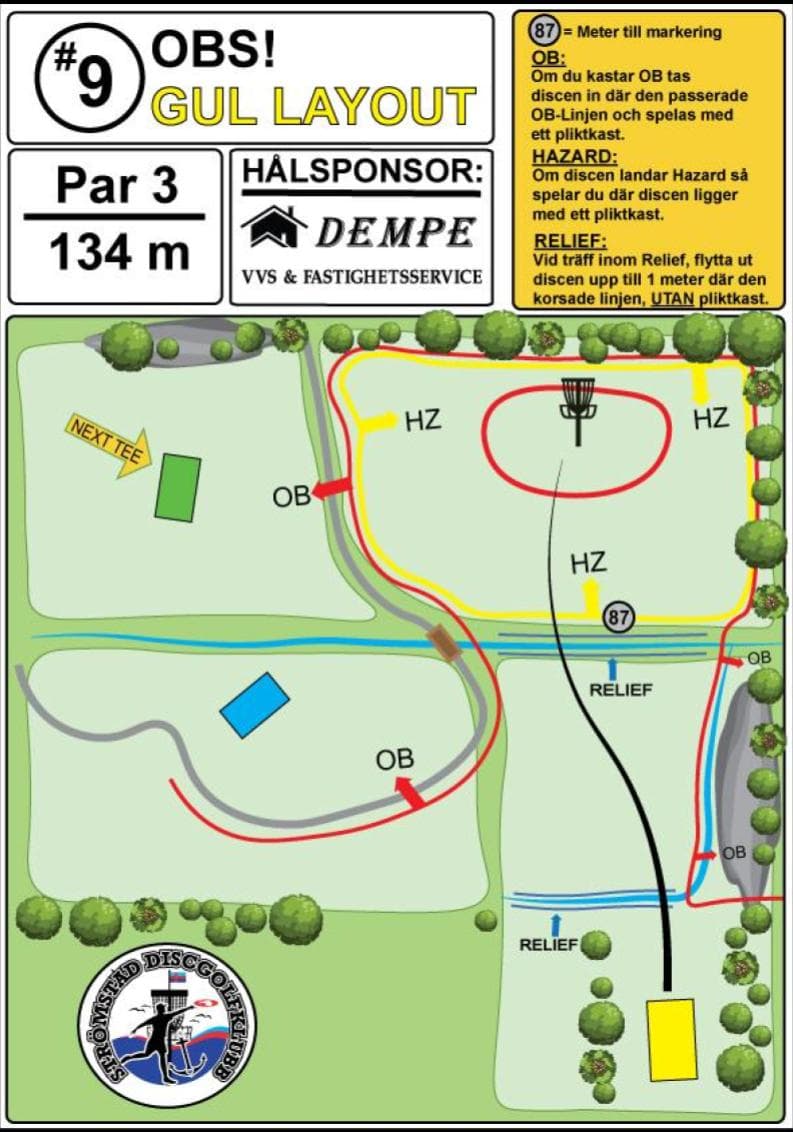 Hål 9 — Gul – Strömstad Discgolfklubb
